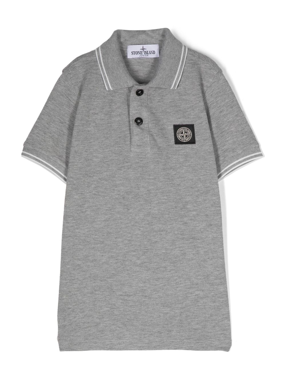 Stone Island Junior 标贴棉T恤 - 灰色