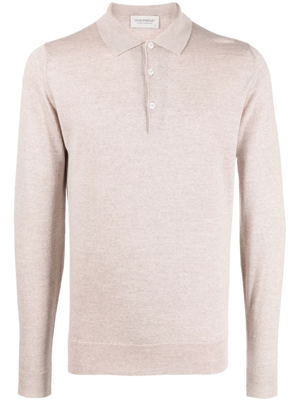 John Smedley 长袖针织polo领毛衣 - 中性色