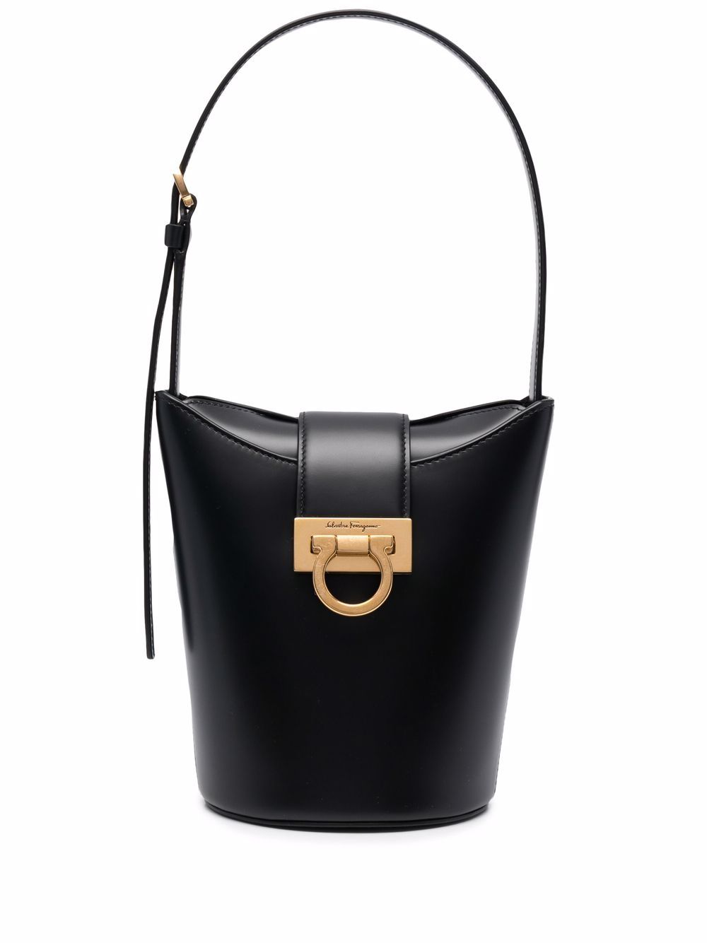 Ferragamo 扣环细节水饺包 - 黑色