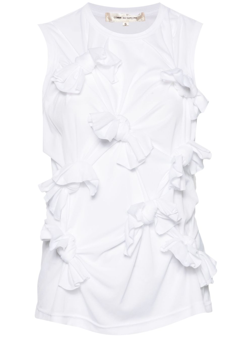 Comme Des Garçons 结饰细节平纹针织坦克背心 - 白色