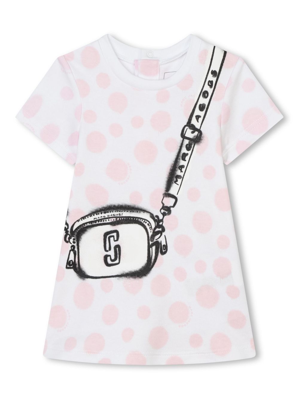Marc Jacobs Kids 错觉效果印花棉连衣裙 - 白色
