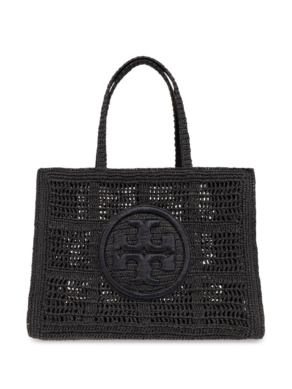 Tory Burch Ella 钩编针织大号托特包 - 黑色