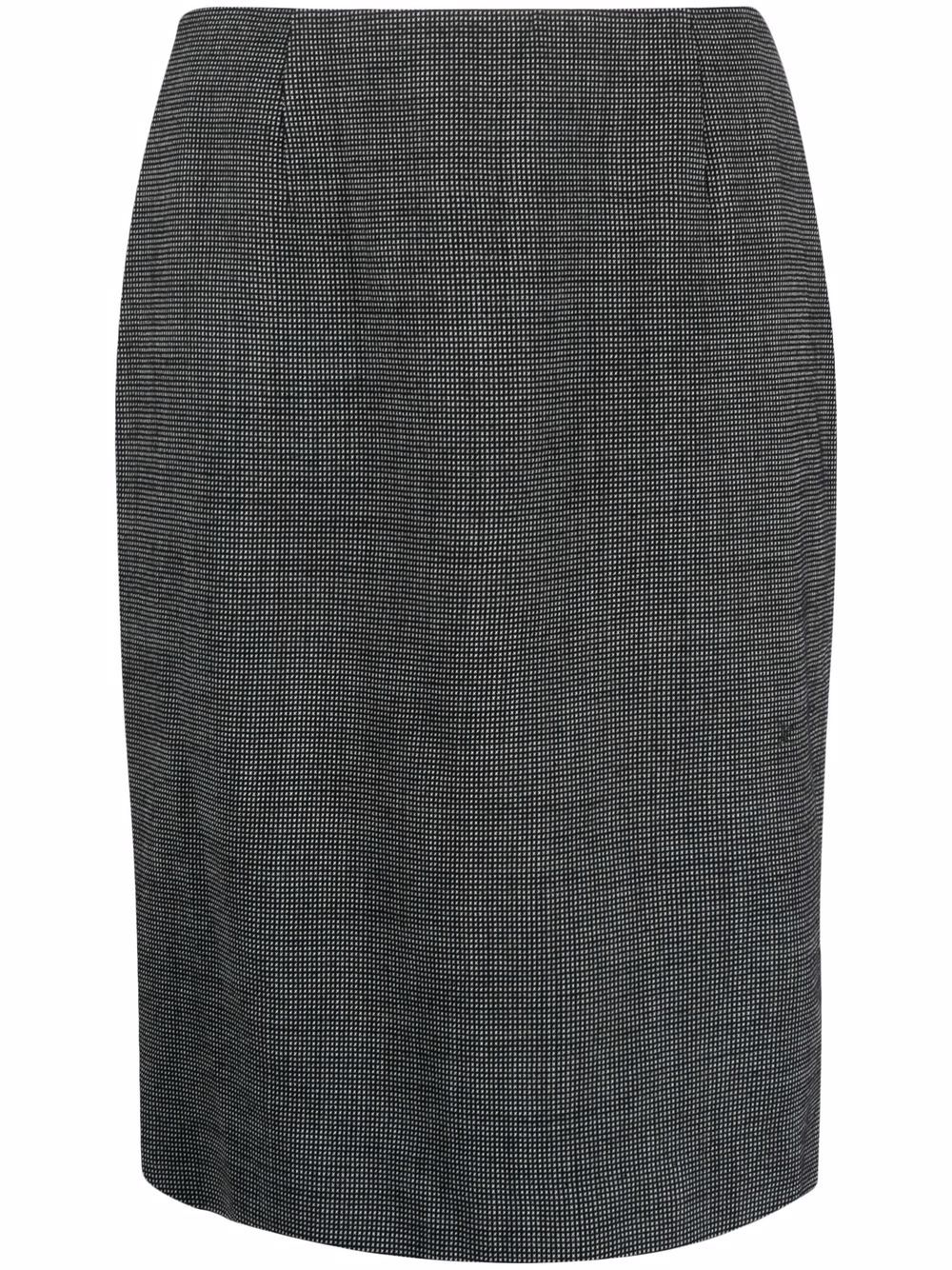 Christian Dior Pre-Owned 高腰直筒半身裙（2010年代典藏款） - 黑色