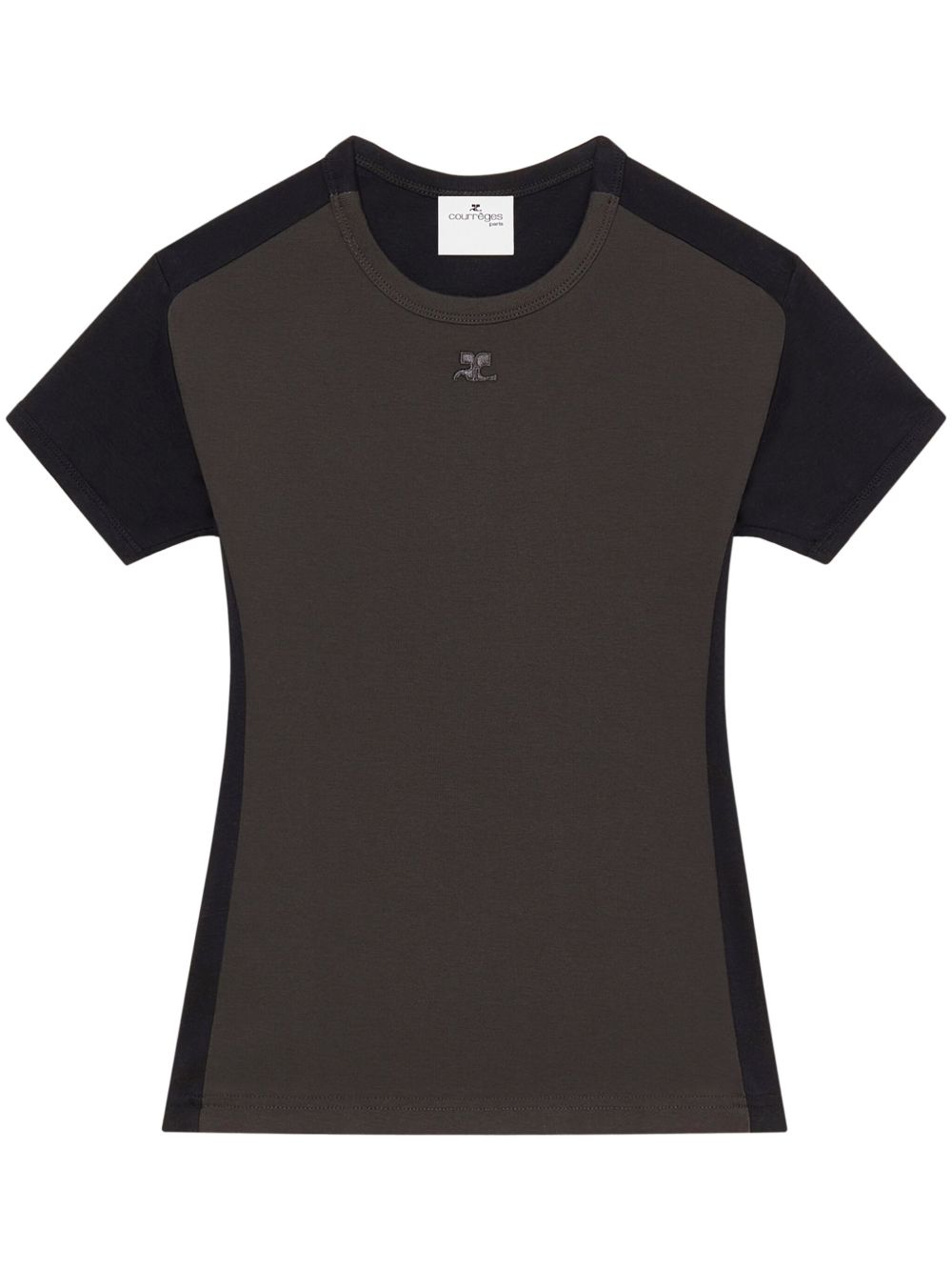 Courrèges Contrast Frame 棉T恤 - 黑色