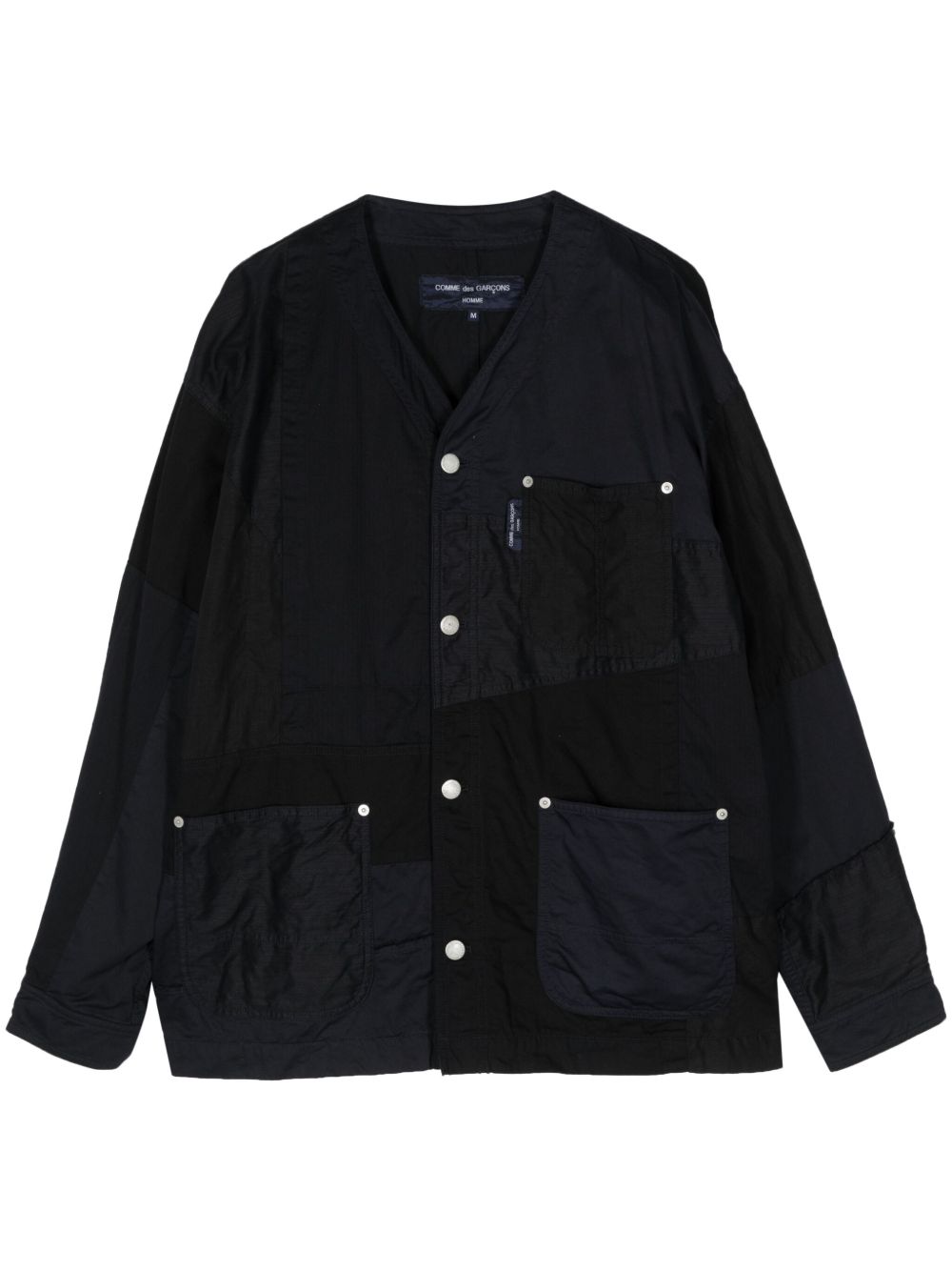 Comme des Garçons Homme 铆钉细节拼接夹克 - 蓝色