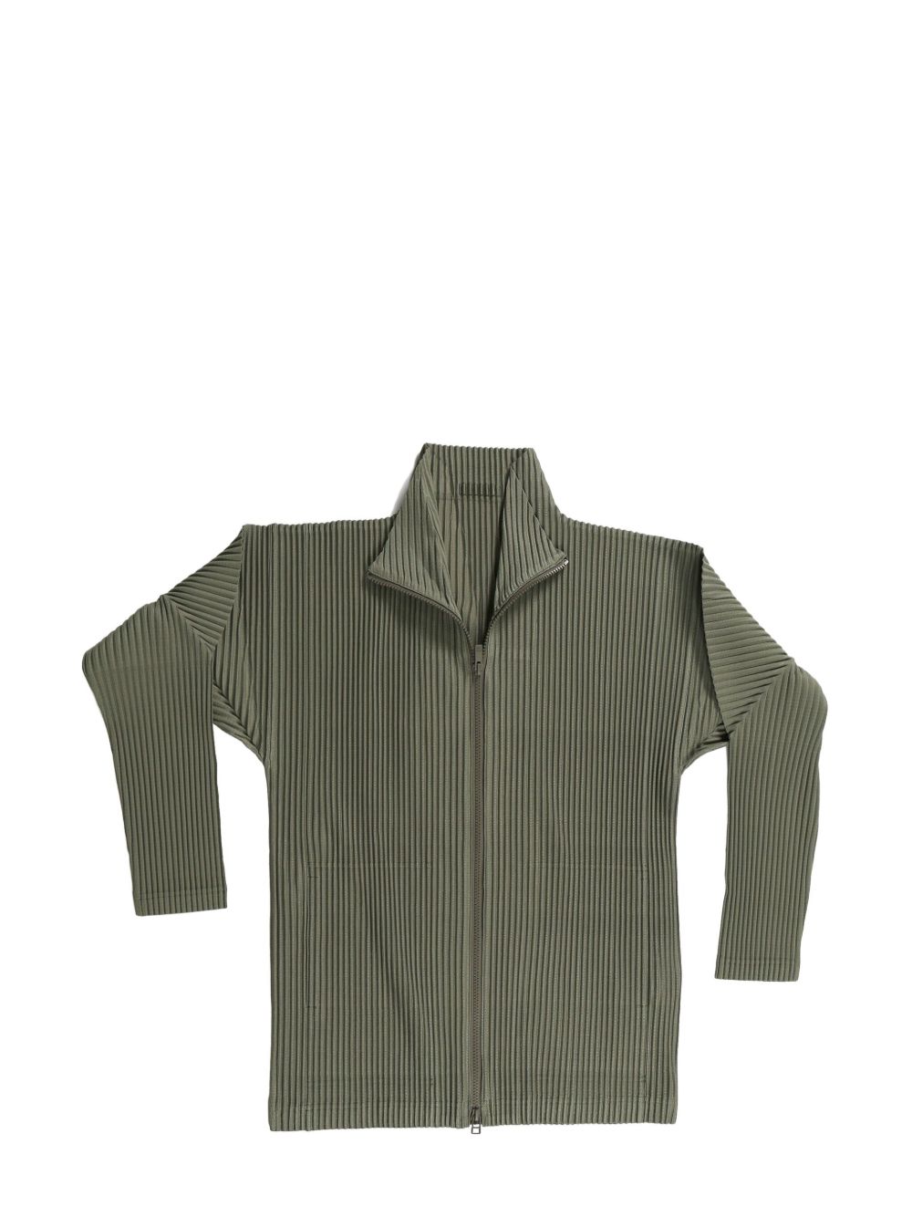 Homme Plissé Issey Miyake plissé zipped jacket - 绿色
