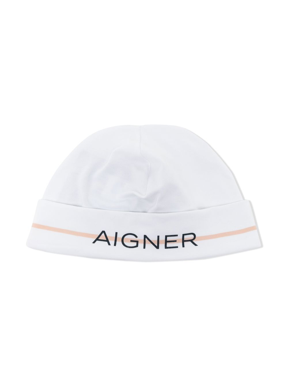 Aigner Kids logo印花印花套头帽 - 白色