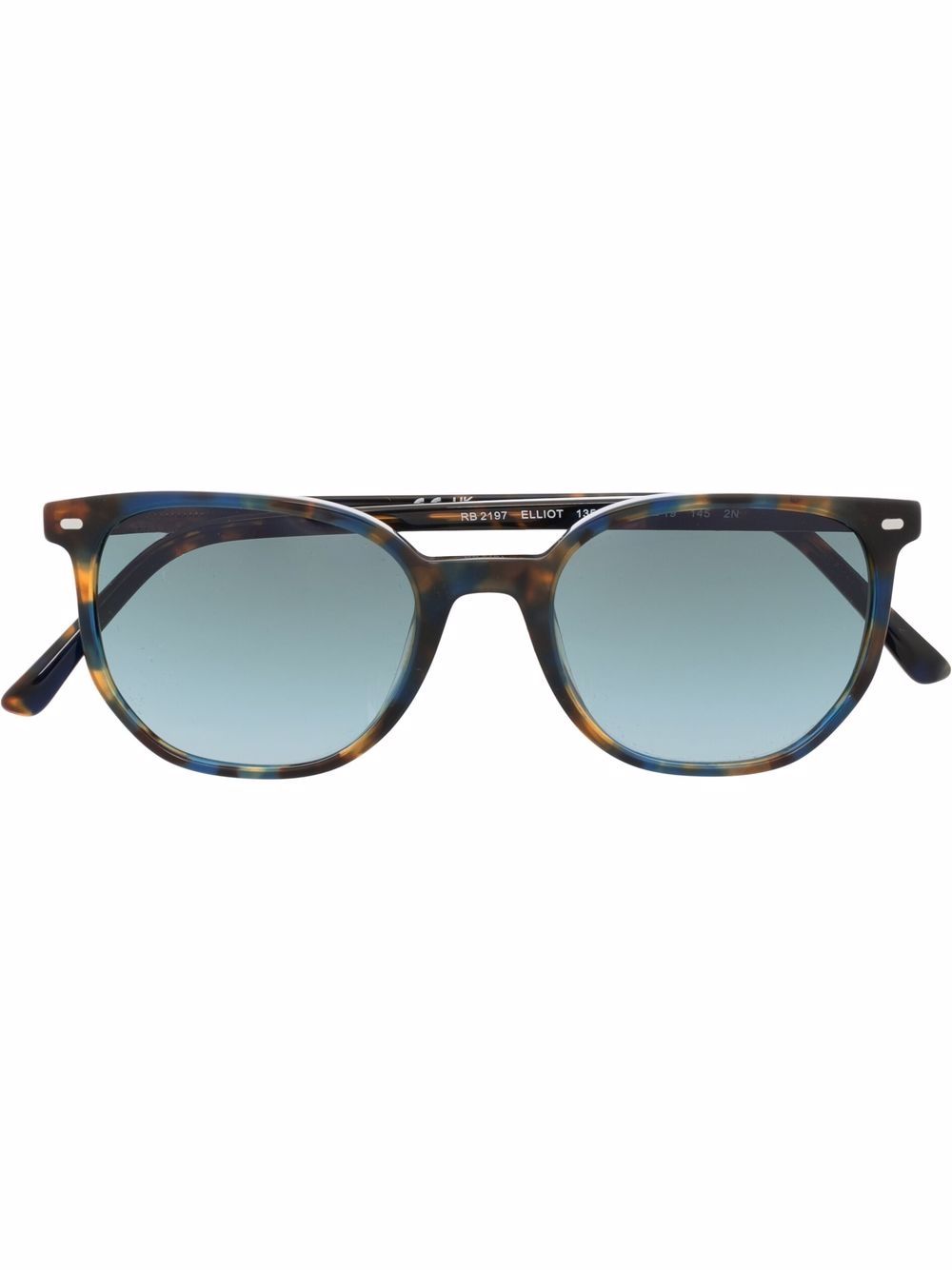 Ray-Ban 大理石纹圆框太阳眼镜 - 蓝色