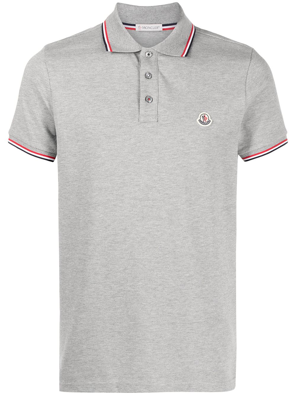 Moncler 三色边饰polo衫 - 灰色