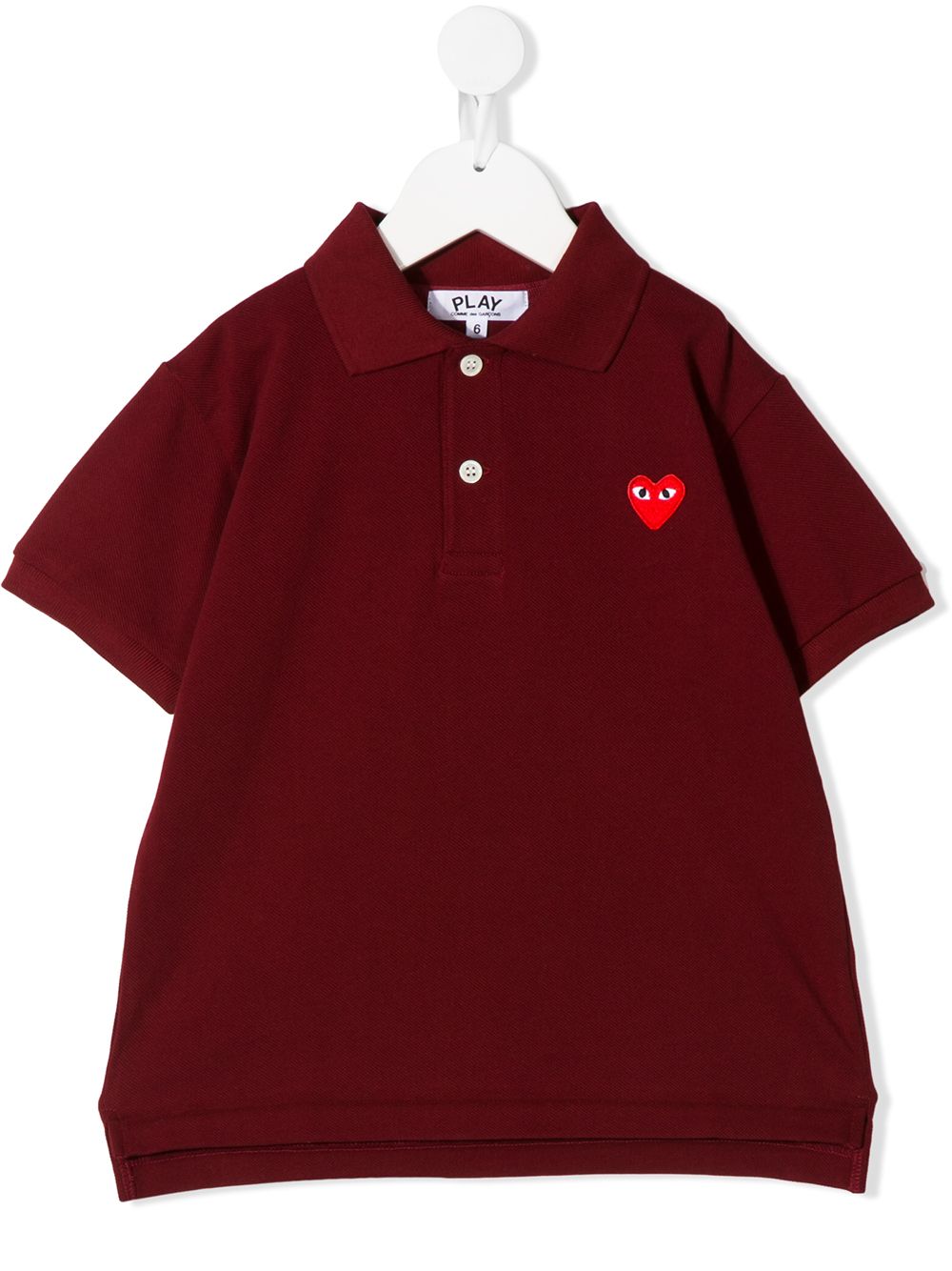 Comme Des Garçons Play Kids logo刺绣polo衫 - 红色