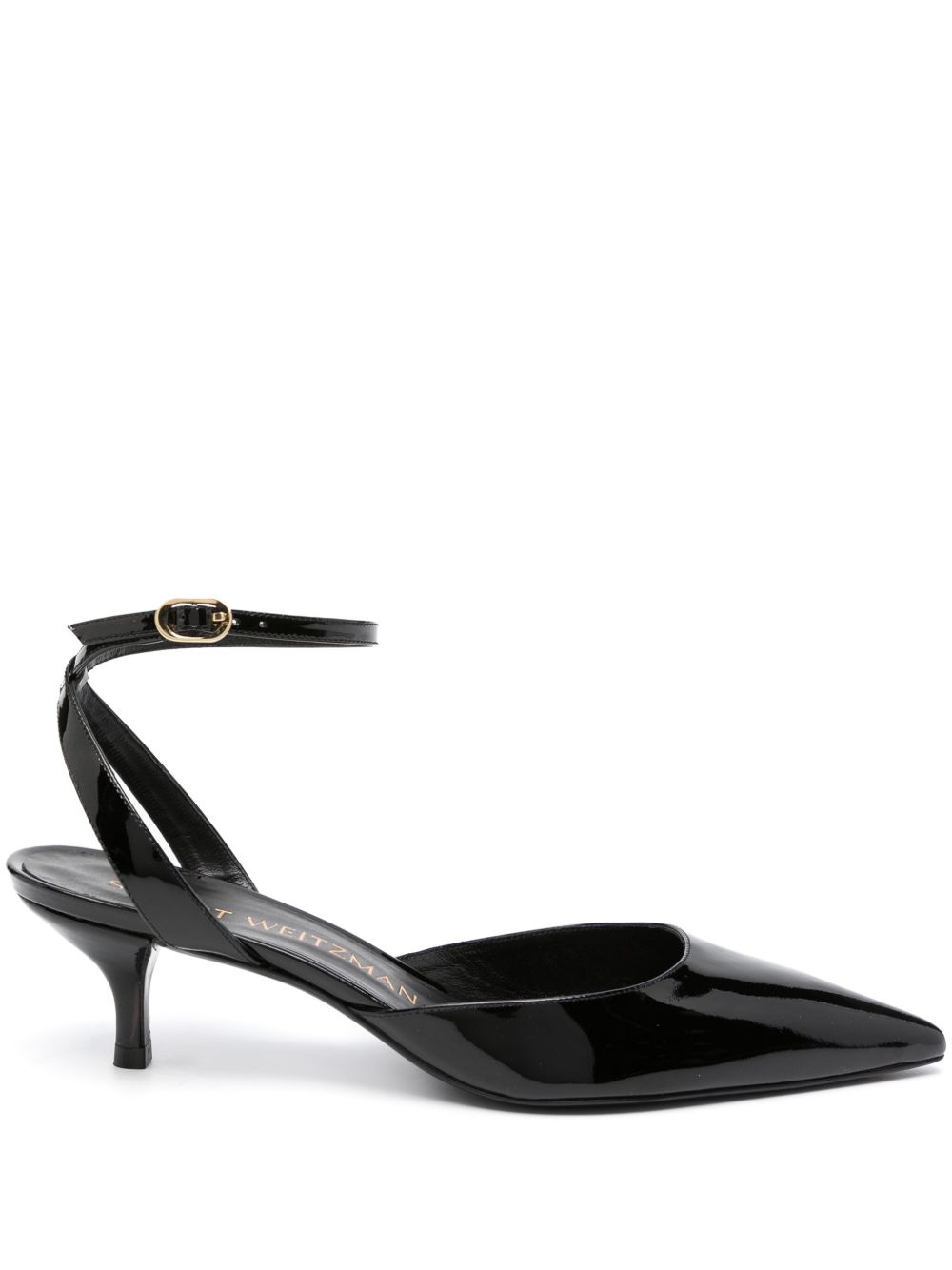 Stuart Weitzman Barelythere 漆皮低跟鞋 - 黑色