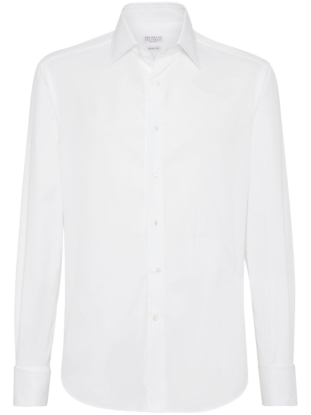 Brunello Cucinelli 长袖棉衬衫 - 白色