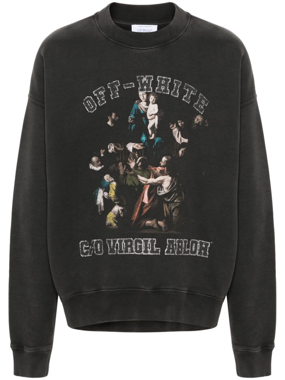 Off-White 圖案印花棉衛衣 - 黑色