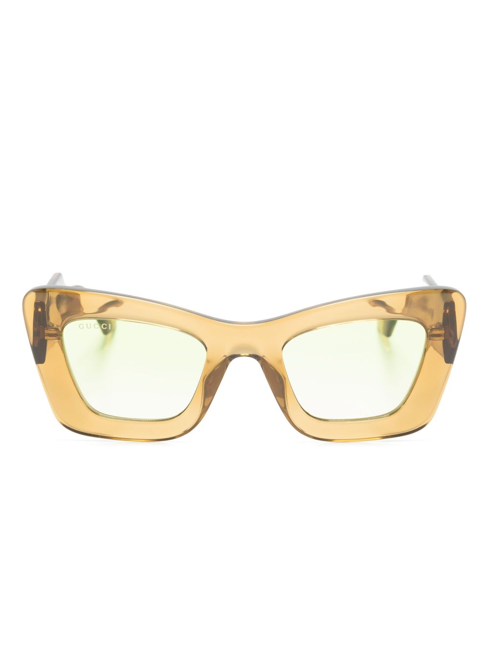 Gucci Eyewear 透明超大框太阳眼镜 - 褐色