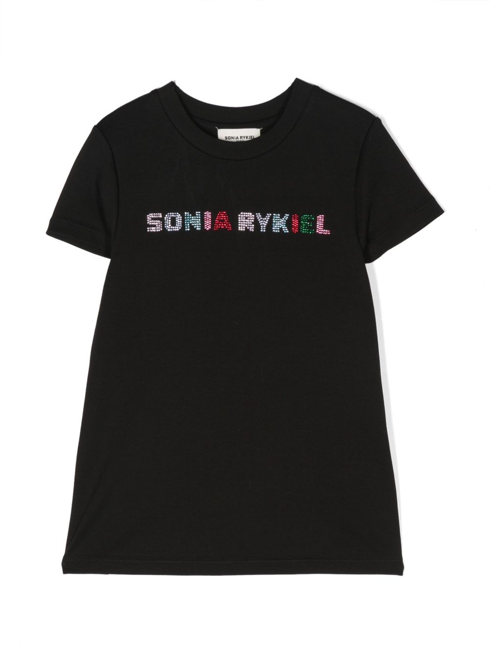 SONIA RYKIEL ENFANT 宝石缀饰棉T恤 - 黑色