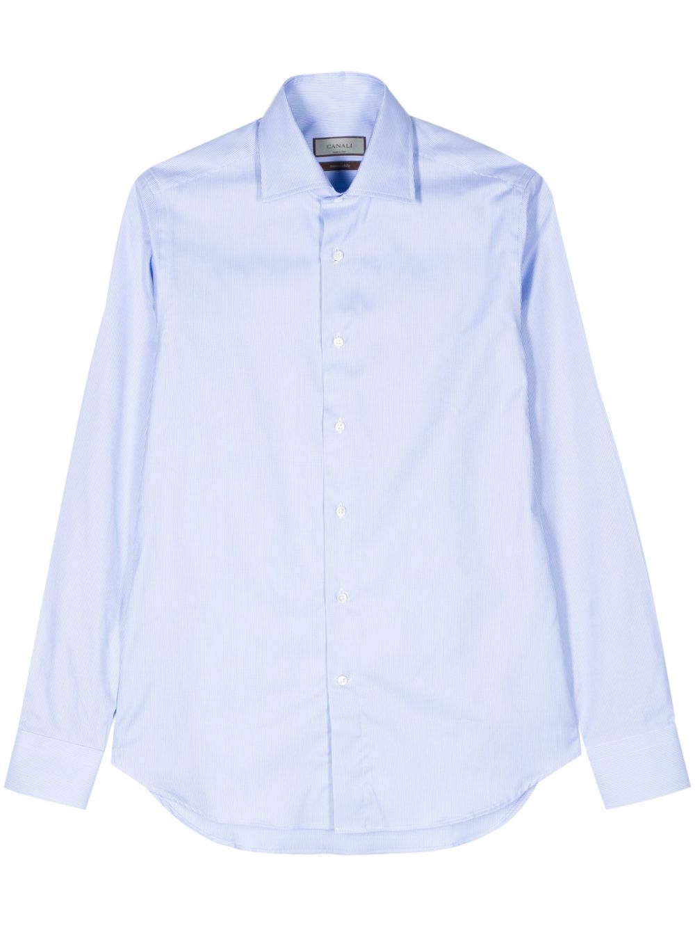 Canali 长袖棉衬衫 - 蓝色