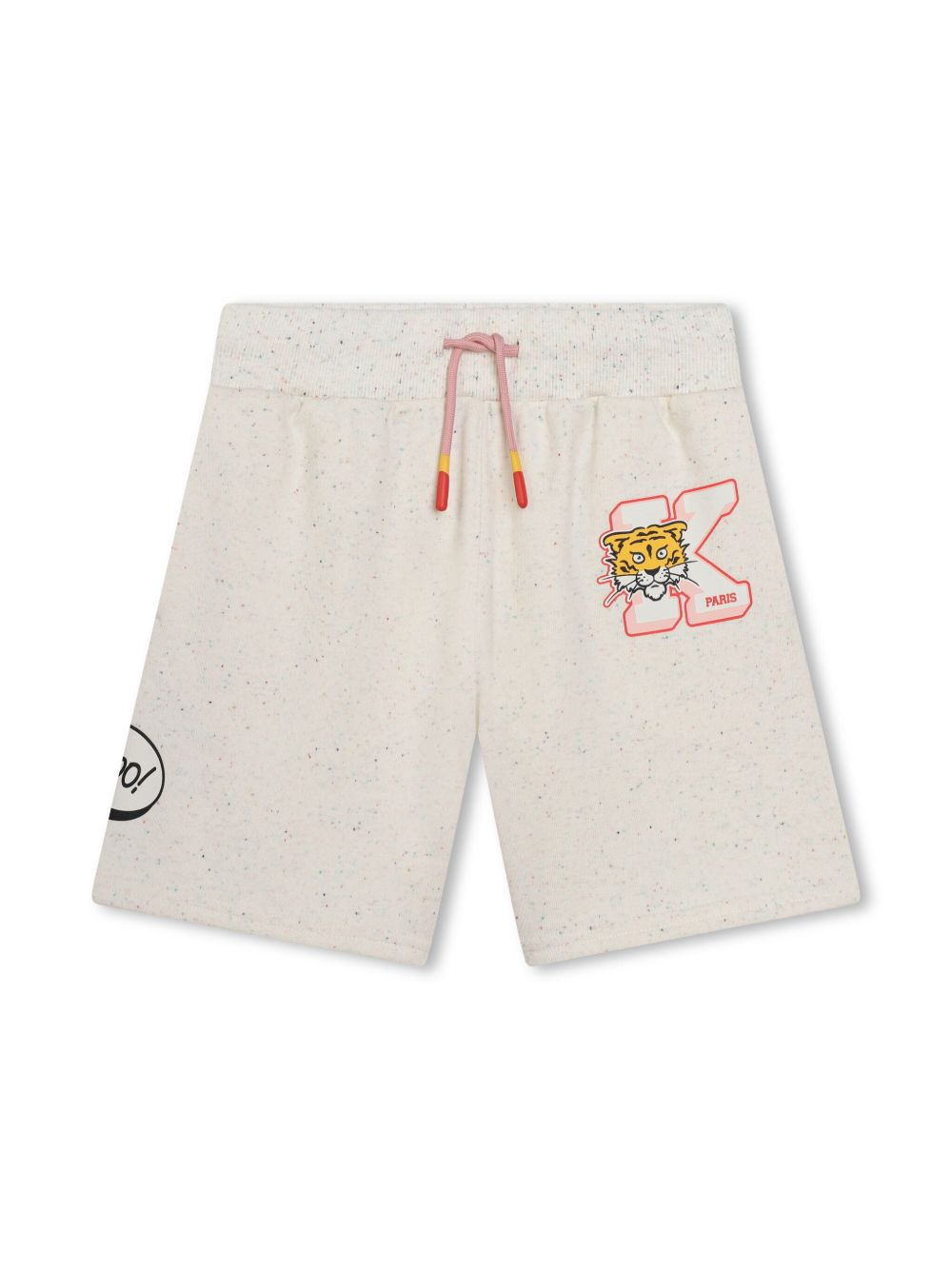 Kenzo Kids logo印花抽绳短裤 - 中性色