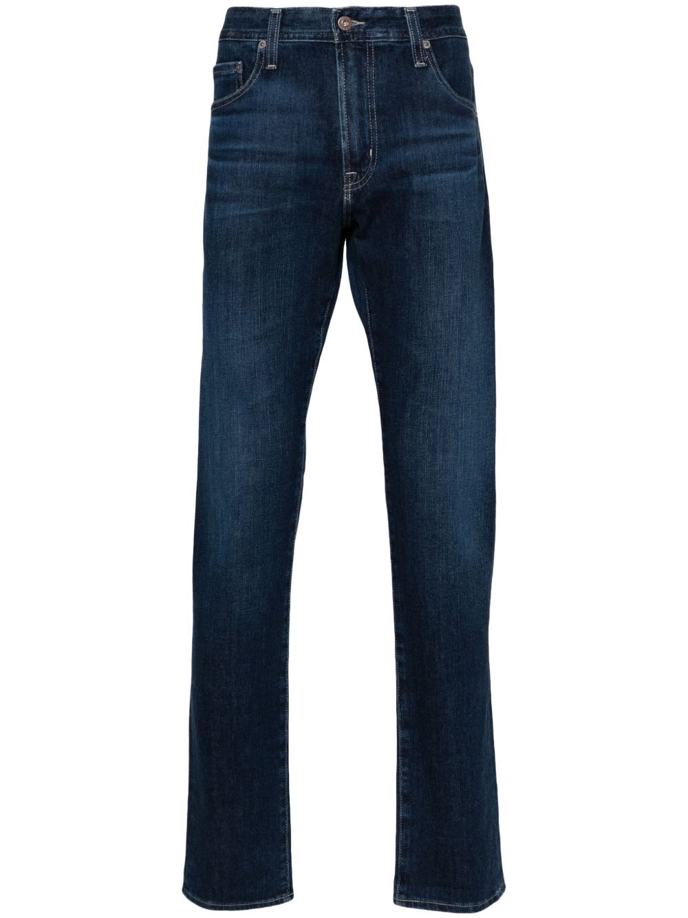 AG Jeans Tellis 标贴直筒牛仔裤 - 蓝色