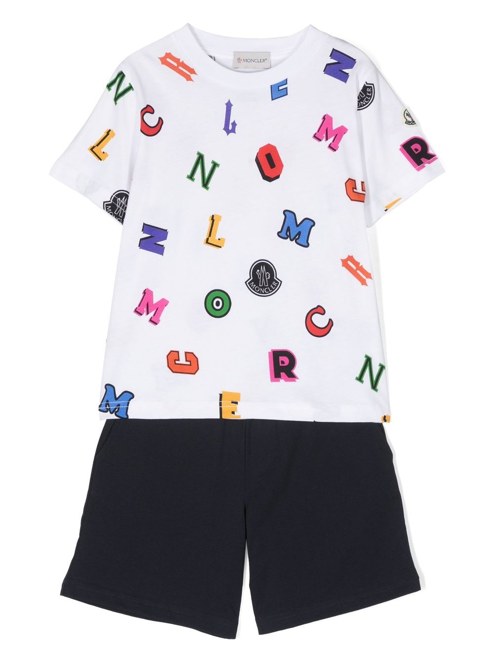 Moncler Enfant 字母印花运动套装 - 白色