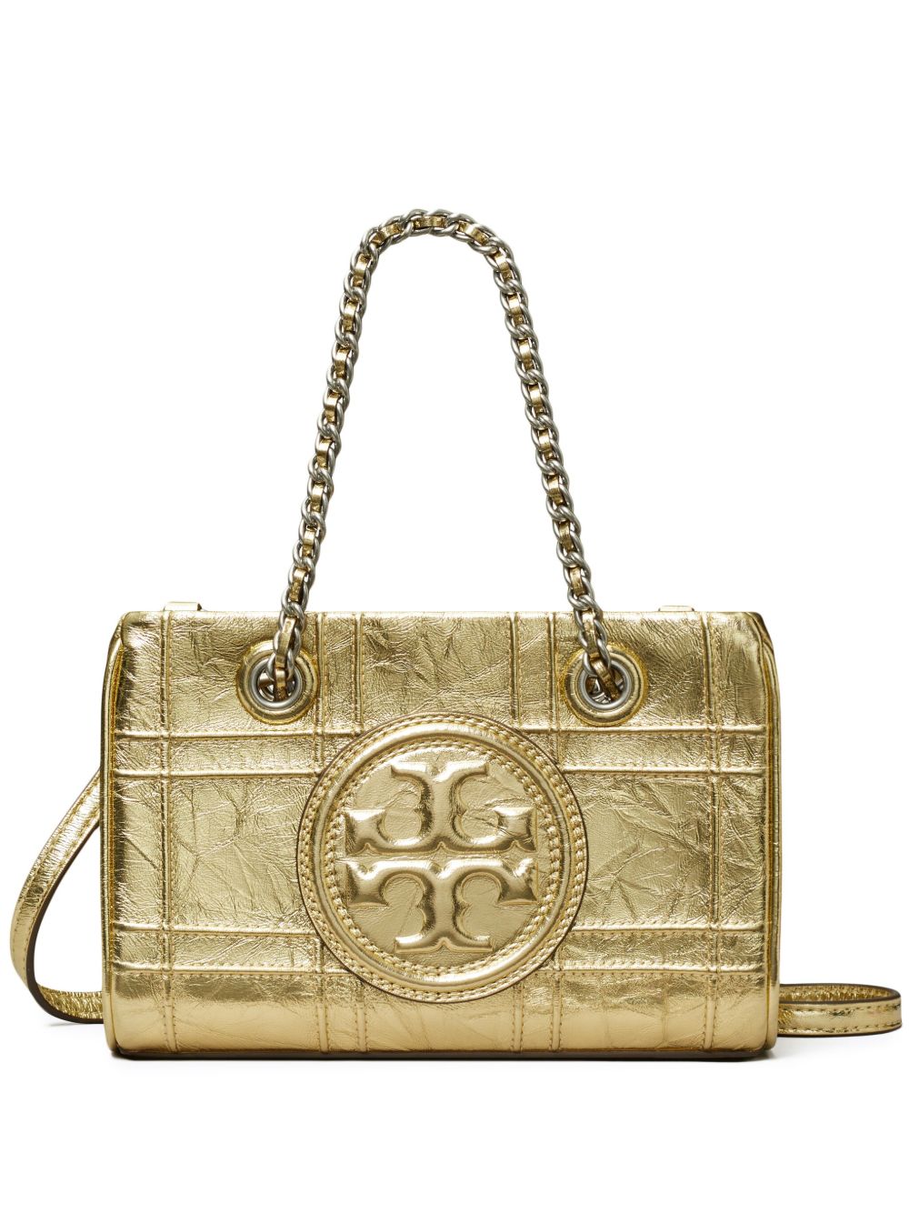 Tory Burch Fleming Soft Metalling Chain 迷你绗缝手提包 - 金色