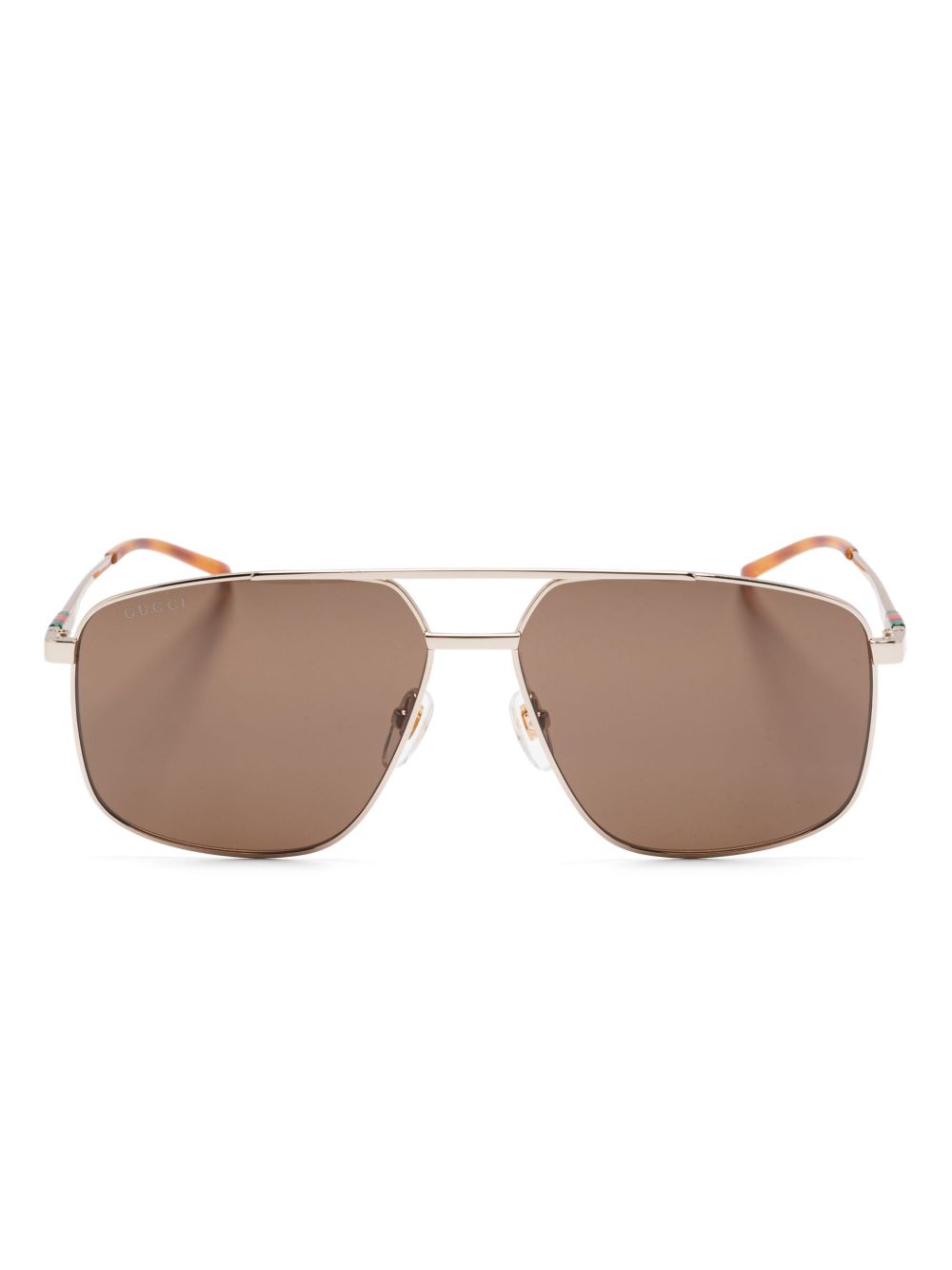 Gucci Eyewear 飞行员镜框太阳眼镜 - 金色
