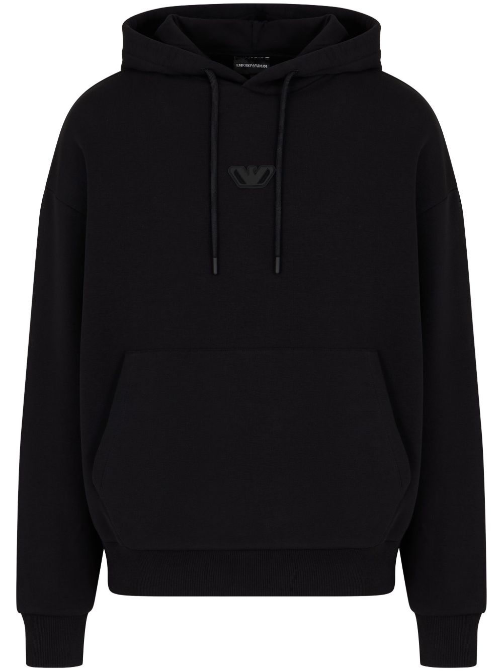 Emporio Armani 标贴连帽衫 - 黑色