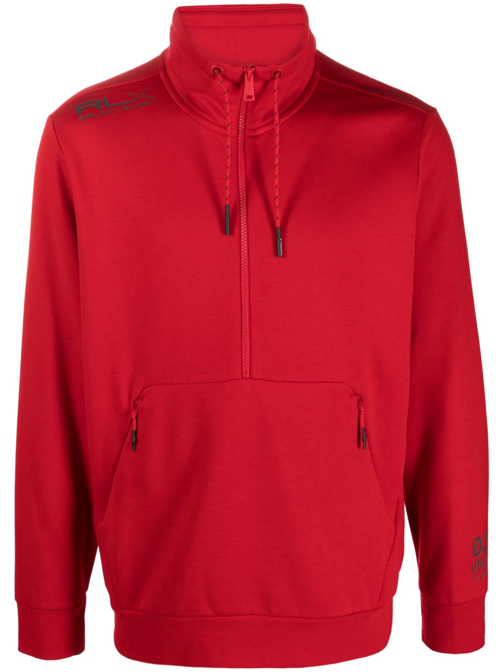RLX Ralph Lauren logo印花平纹针织卫衣 - 红色