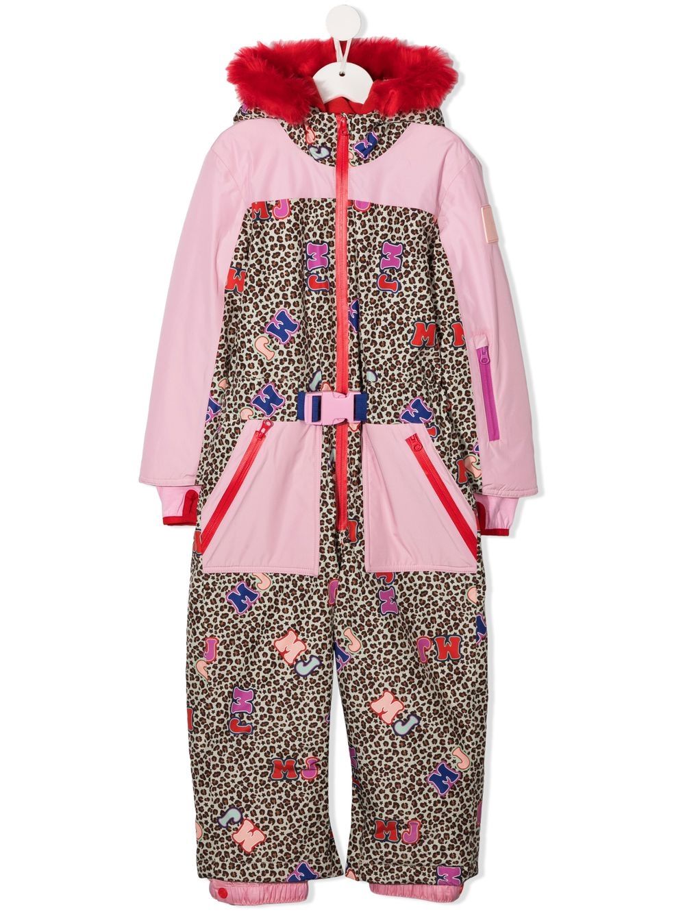 Marc Jacobs Kids 动物纹拼接连体外套 - 中性色