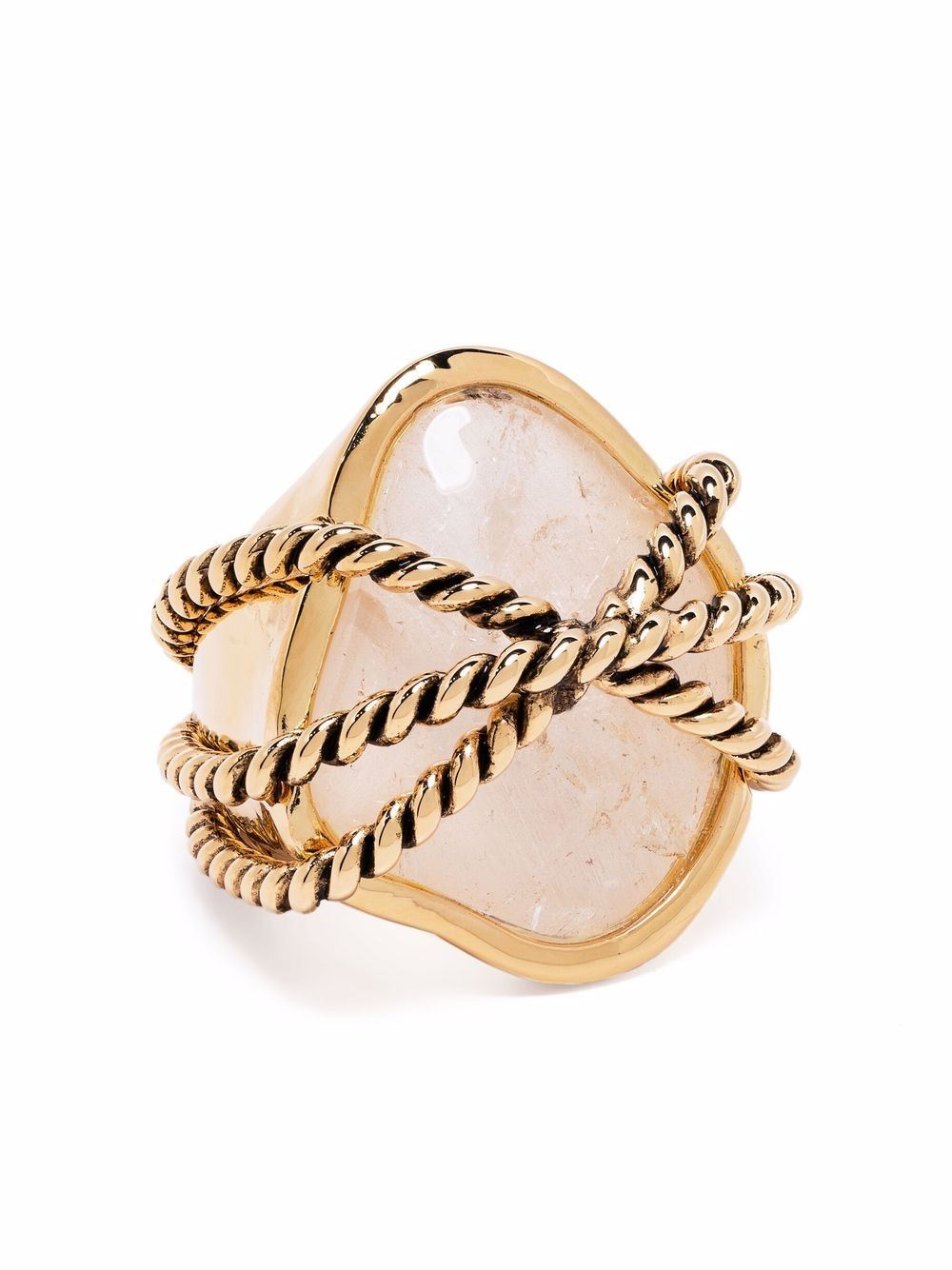 Aurelie Bidermann Mycene 水晶戒指 - 金色