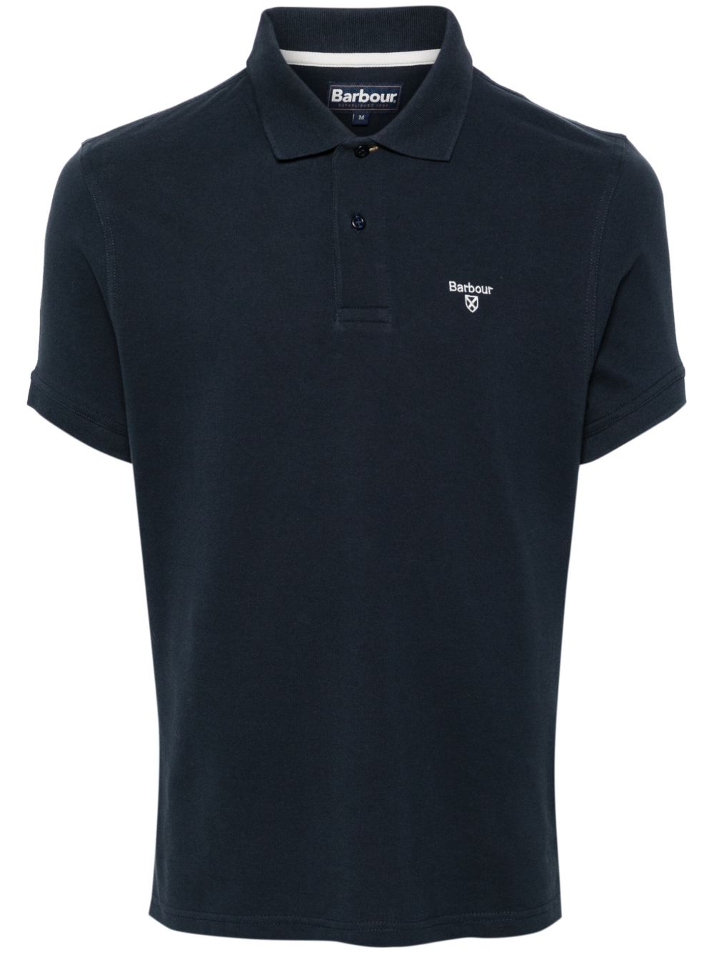 Barbour logo刺绣棉polo衫 - 蓝色