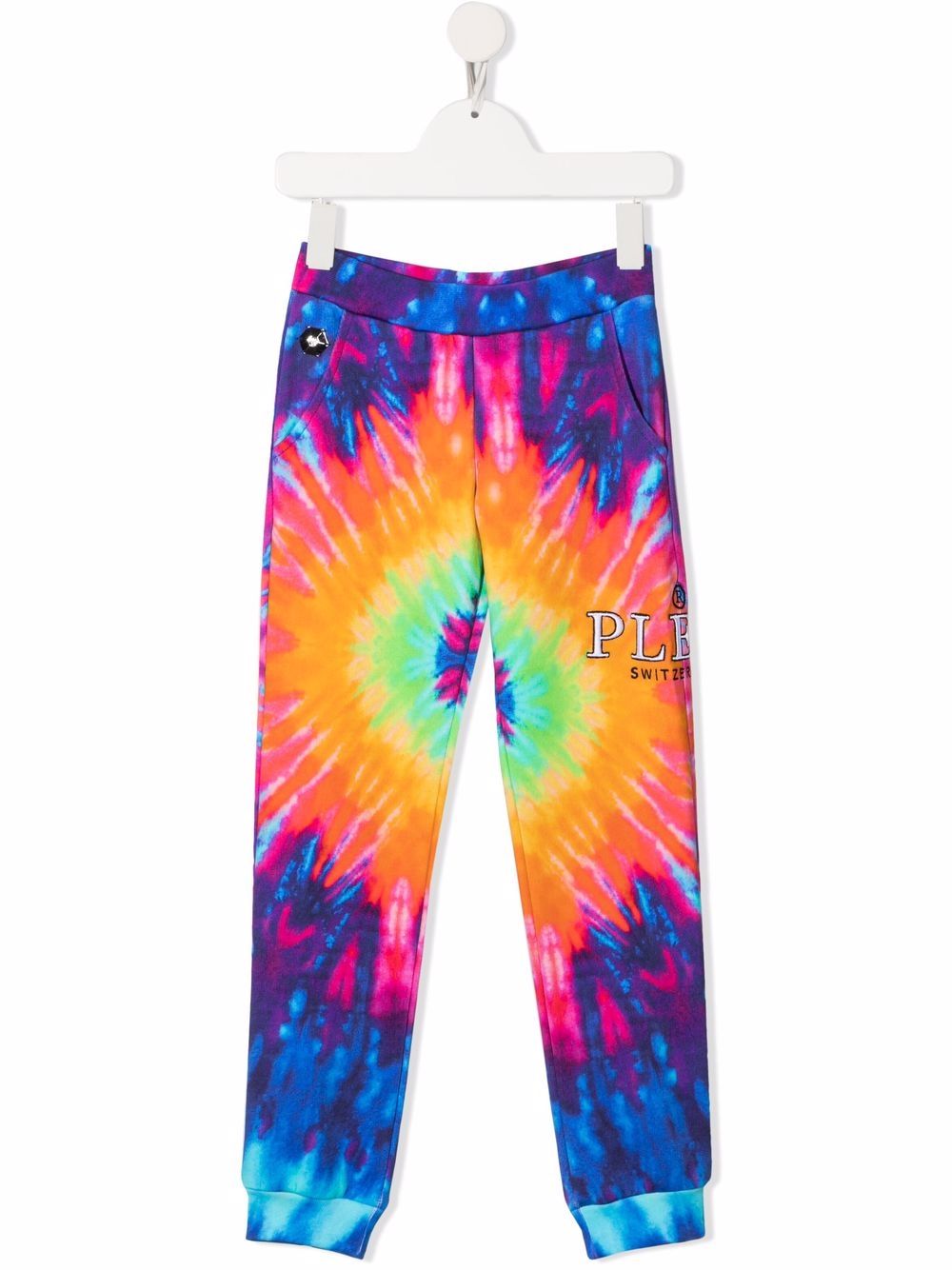 Philipp Plein Junior 扎染印花运动裤 - 紫色