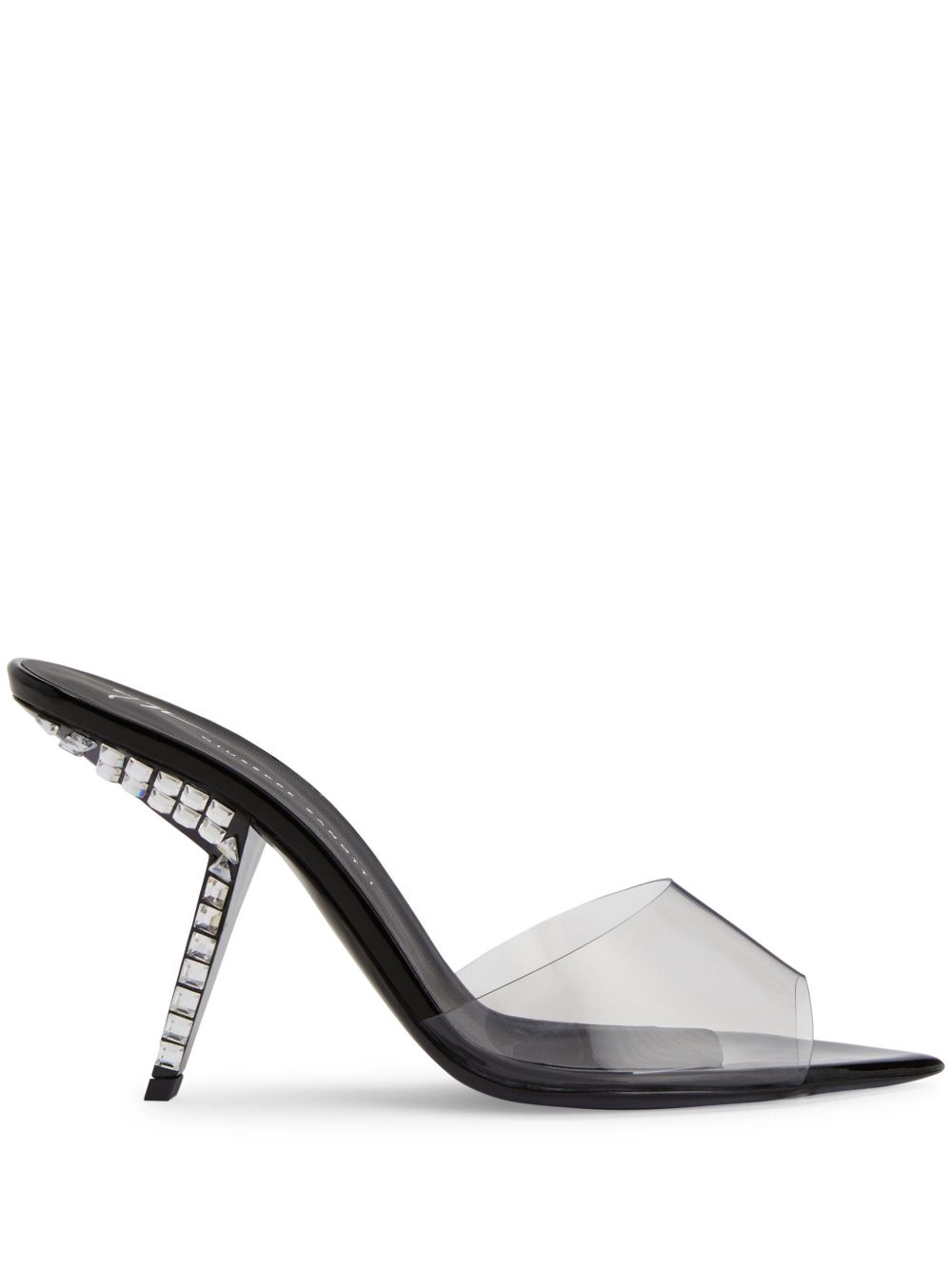 Giuseppe Zanotti Mystero 透明高跟穆勒鞋 - 黑色