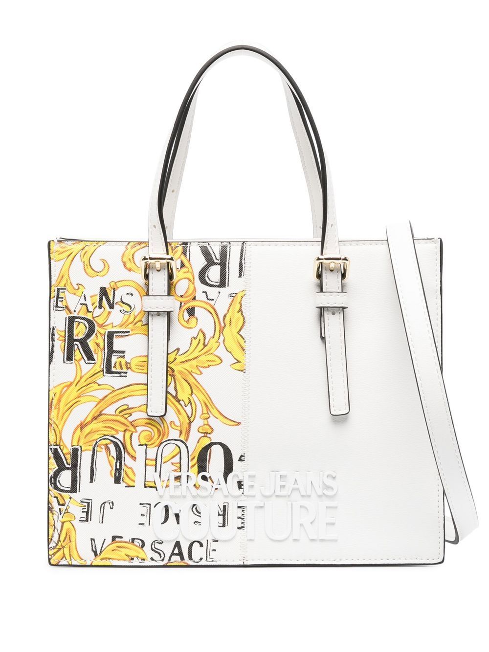 Versace Jeans Couture Barocco 印花手提包 - 白色