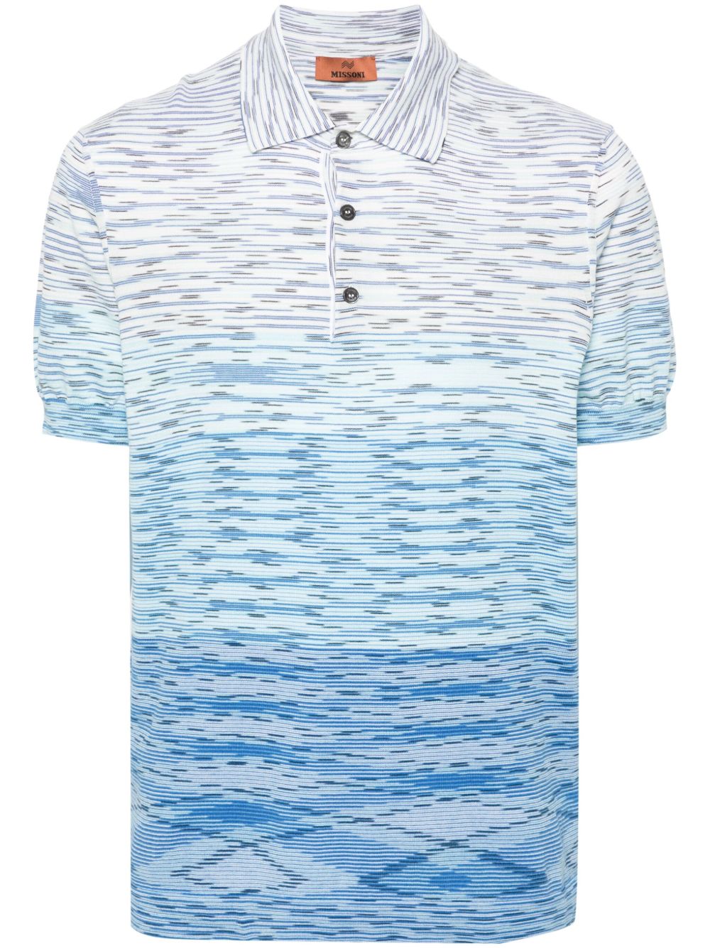 Missoni 竹节梭织面料polo衫 - 蓝色