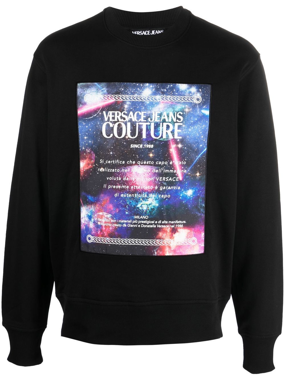 Versace Jeans Couture 范思哲 图案印花圆领卫衣 - 黑色