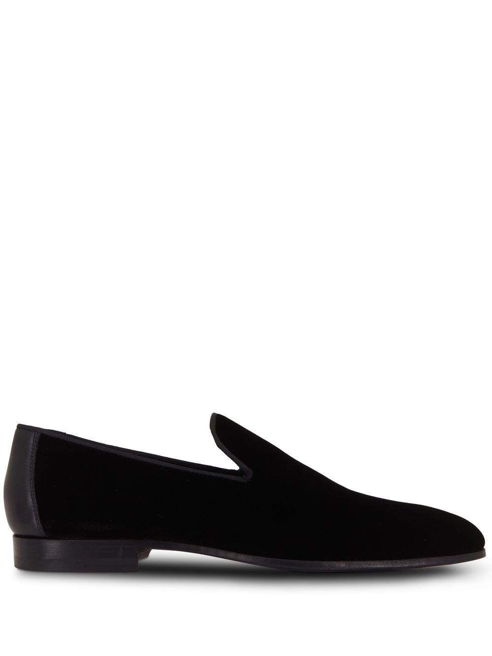 Magnanni 杏仁形鞋头丝绒乐福鞋 - 黑色