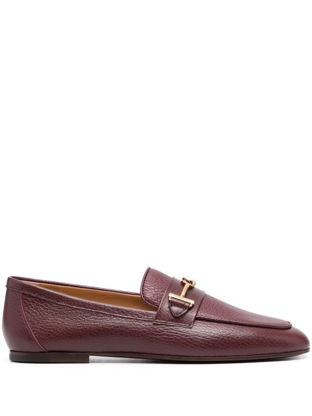 Tod's logo细节皮质乐福鞋 - 红色