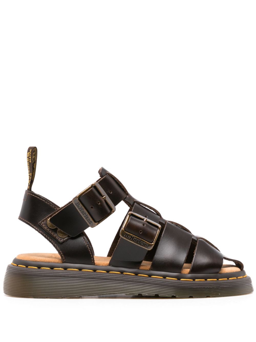 Dr. Martens Garin 皮质凉鞋 - 褐色