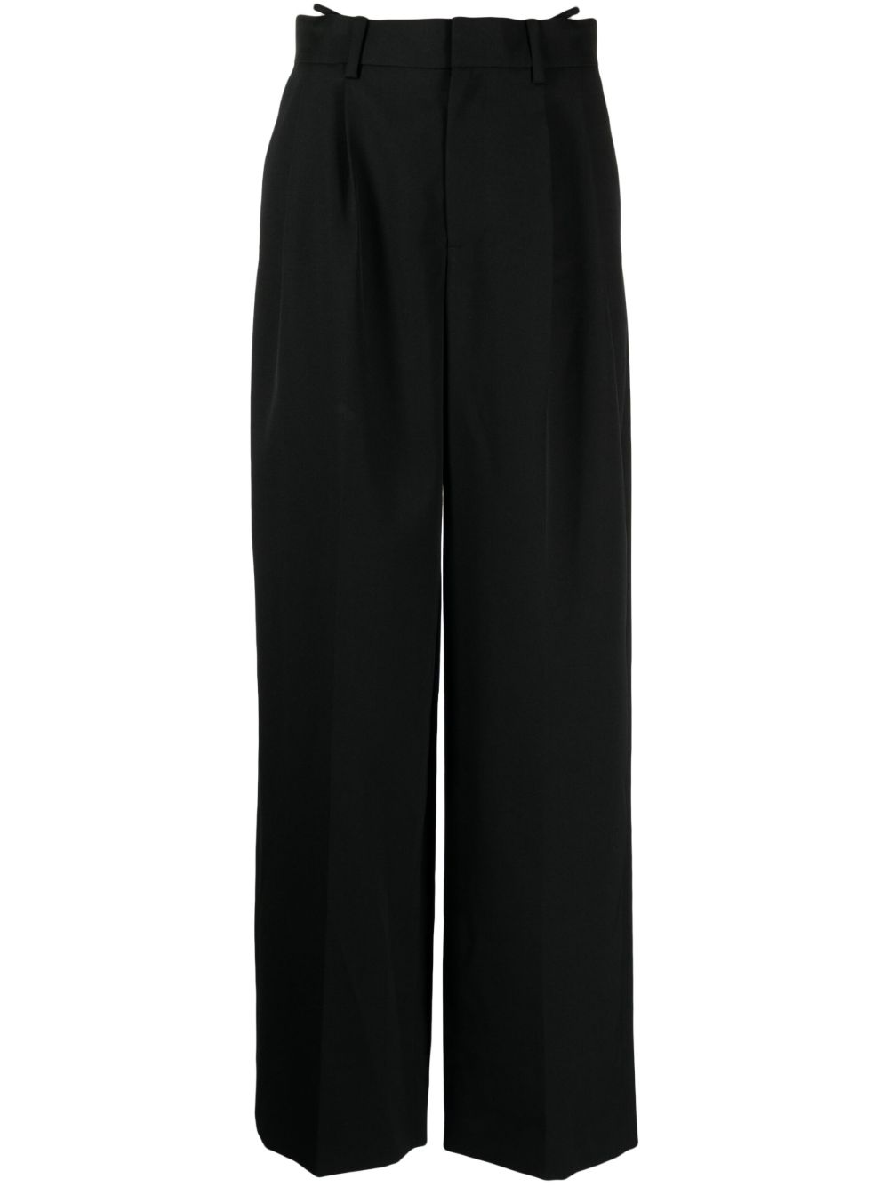 Alexander Wang logo缀饰分层式阔腿裤 - 黑色