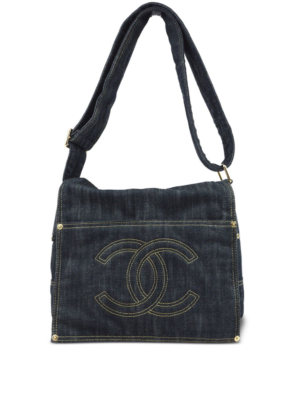 CHANEL Pre-Owned 牛仔单肩包（2006年典藏款） - 蓝色