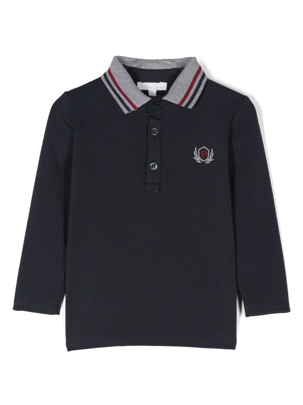 Patachou logo刺绣polo衫 - 蓝色