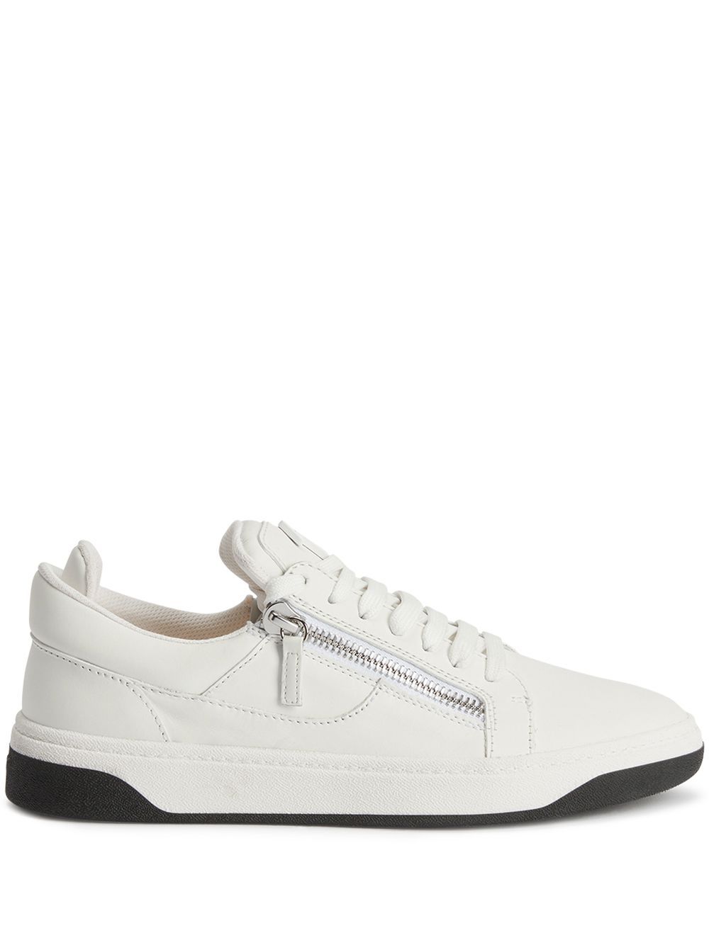 Giuseppe Zanotti 拉链细节低帮运动鞋 - 白色