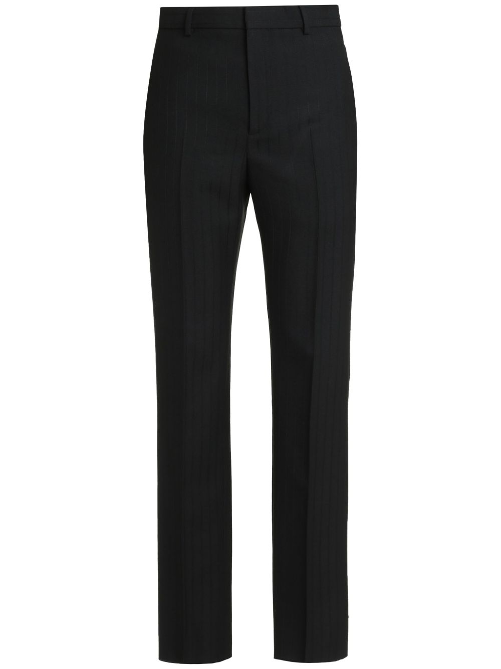Saint Laurent 压褶直筒长裤 - 黑色