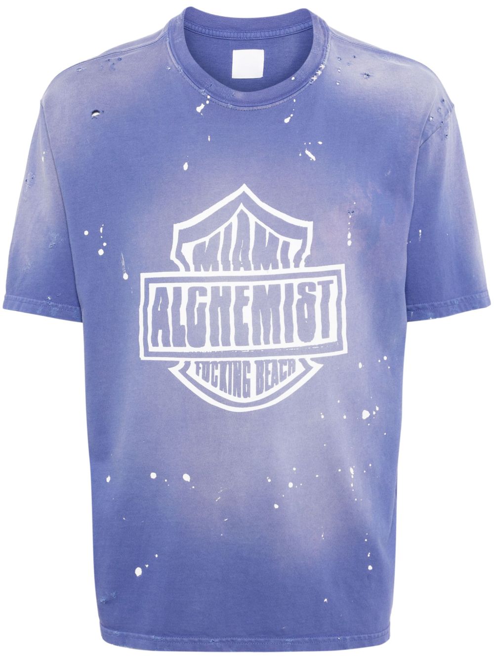 Alchemist Hugh 泼漆效果细节T恤 - 蓝色
