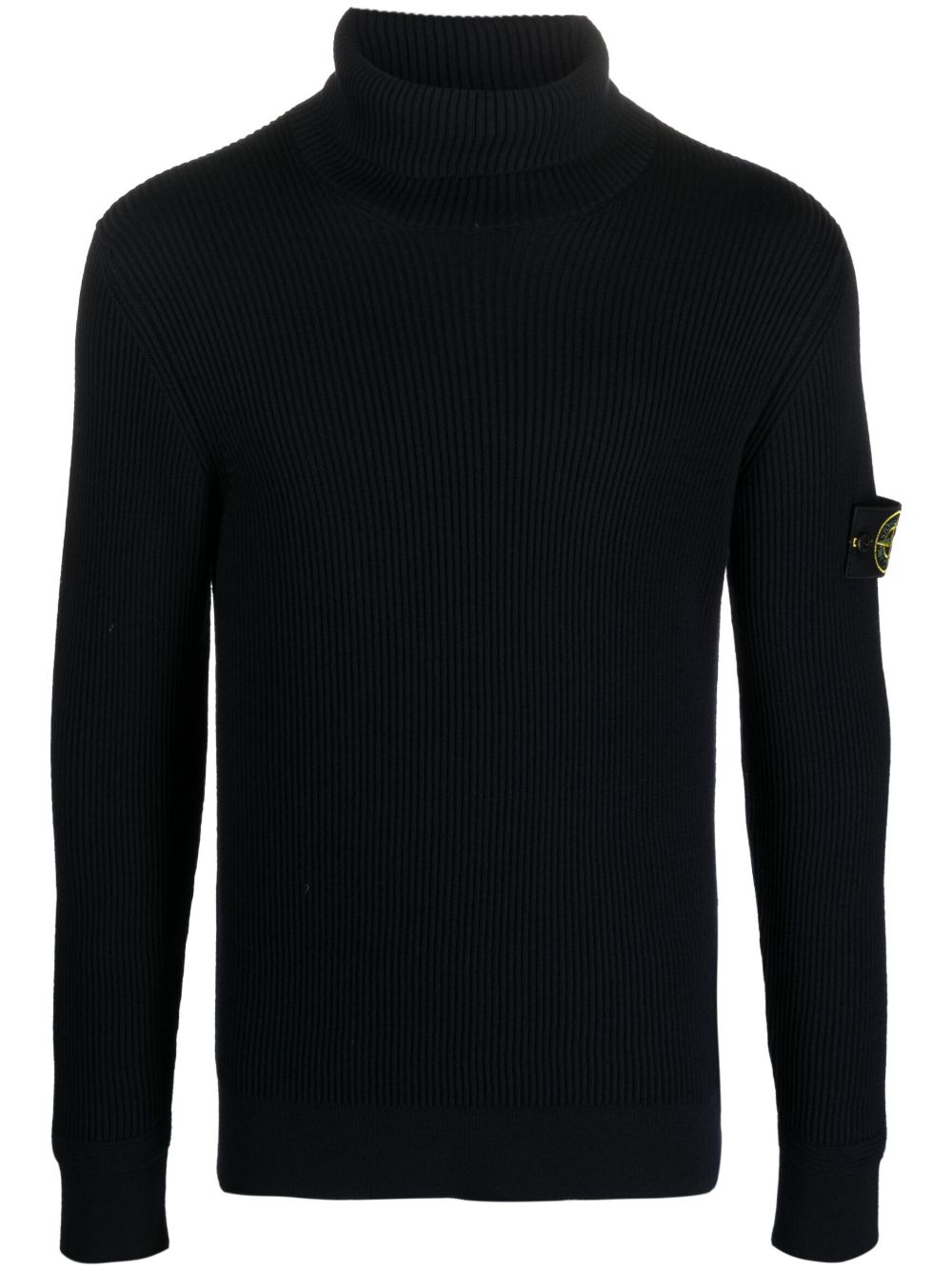 Stone Island 罗盘贴花高领毛衣 - 蓝色