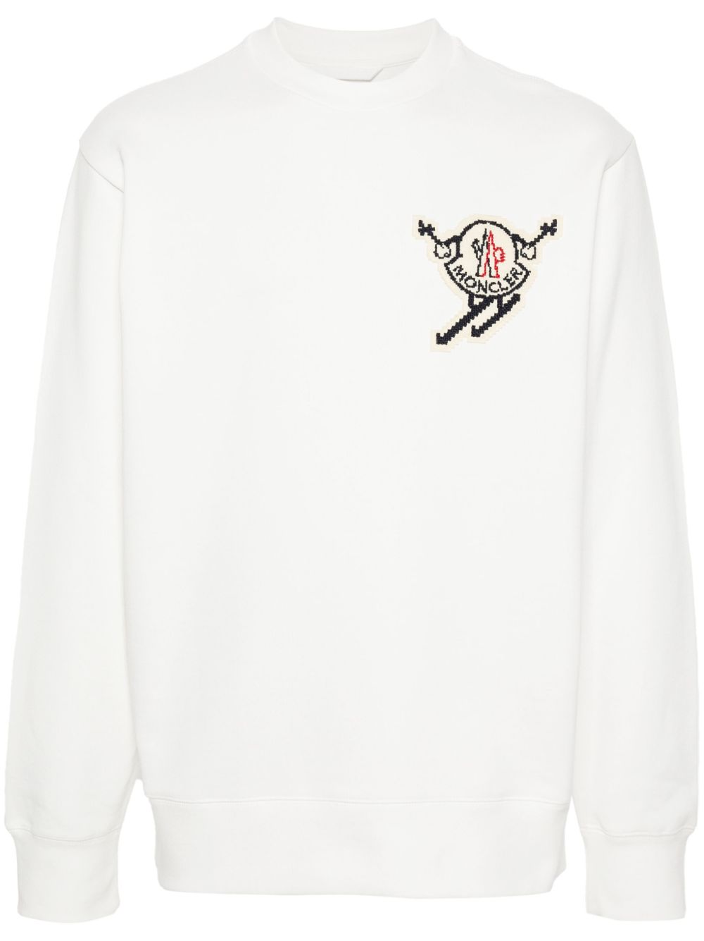 Moncler logo贴花卫衣 - 白色
