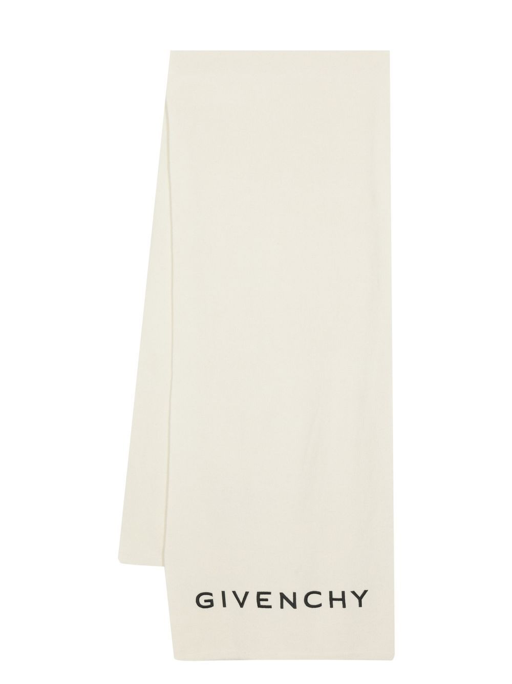 Givenchy logo印花针织围巾 - 白色