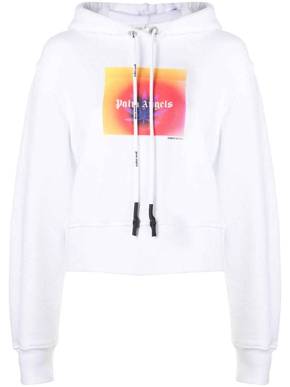 Palm Angels 渐色logo印花连帽衫 - 白色