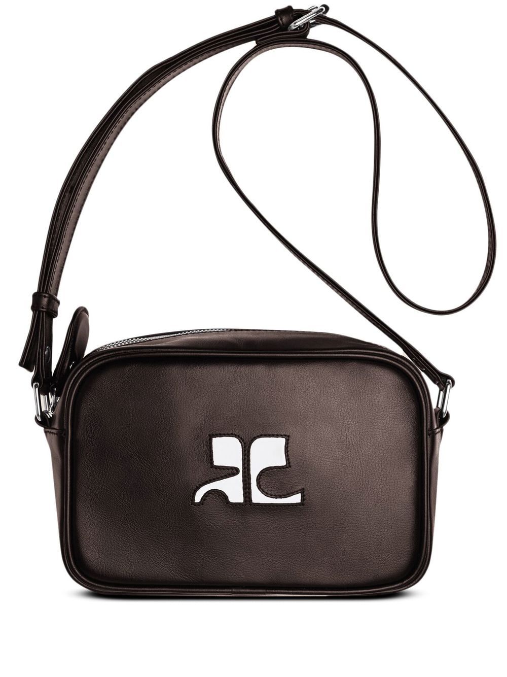 Courrèges Reedition 皮质相机包 - 褐色