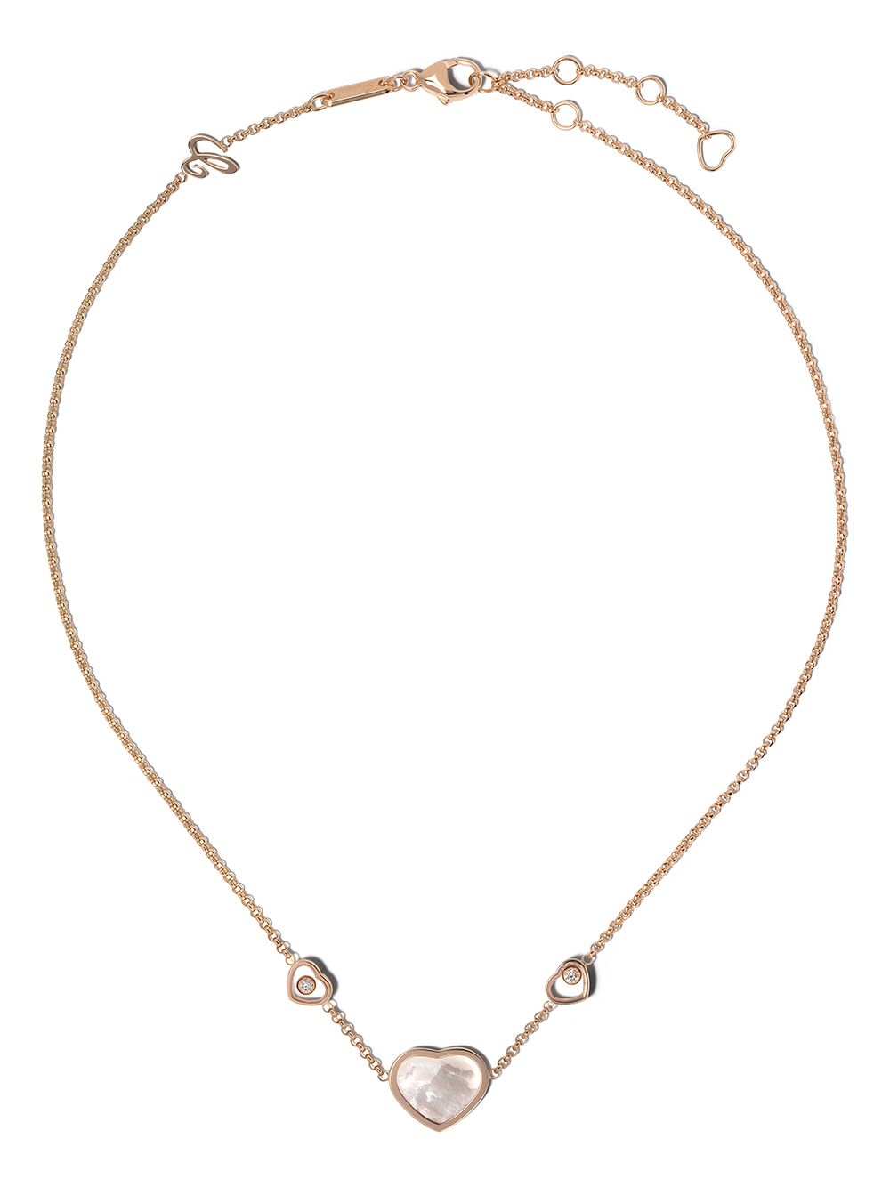 Chopard Happy Hearts 18K玫瑰金钻石项链 - 粉色